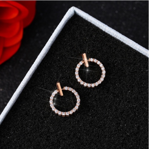 Anting s925 sterling silver hypoallergenic Gaya Korea Untuk Wanita-Eh445-2