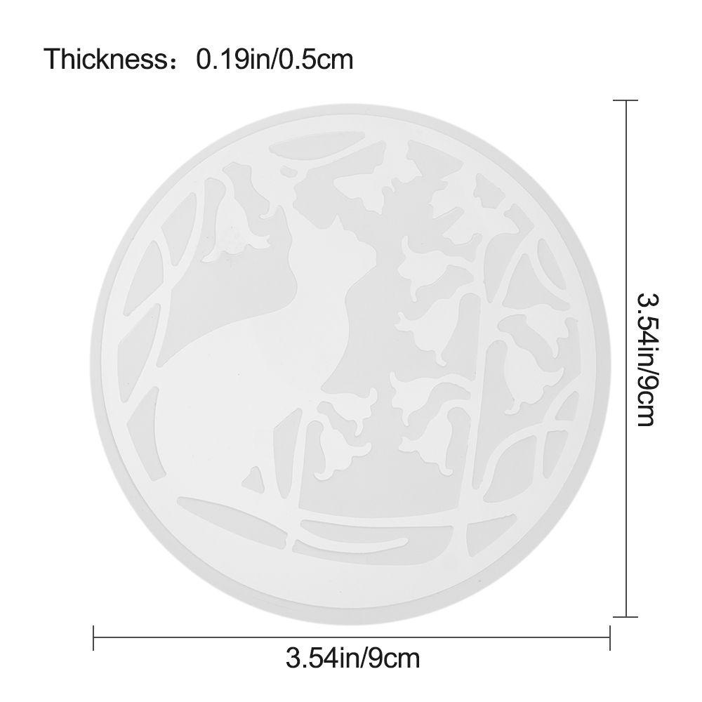 Preva Natal Coaster Cetakan Hadiah Xmas Liontin Crafting Epoxy Silikon Cetakan Rusa Kupu-Kupu