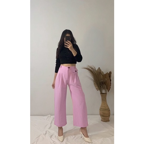 Celana wanita kulot linen korean fashion style - linen pants - kulot