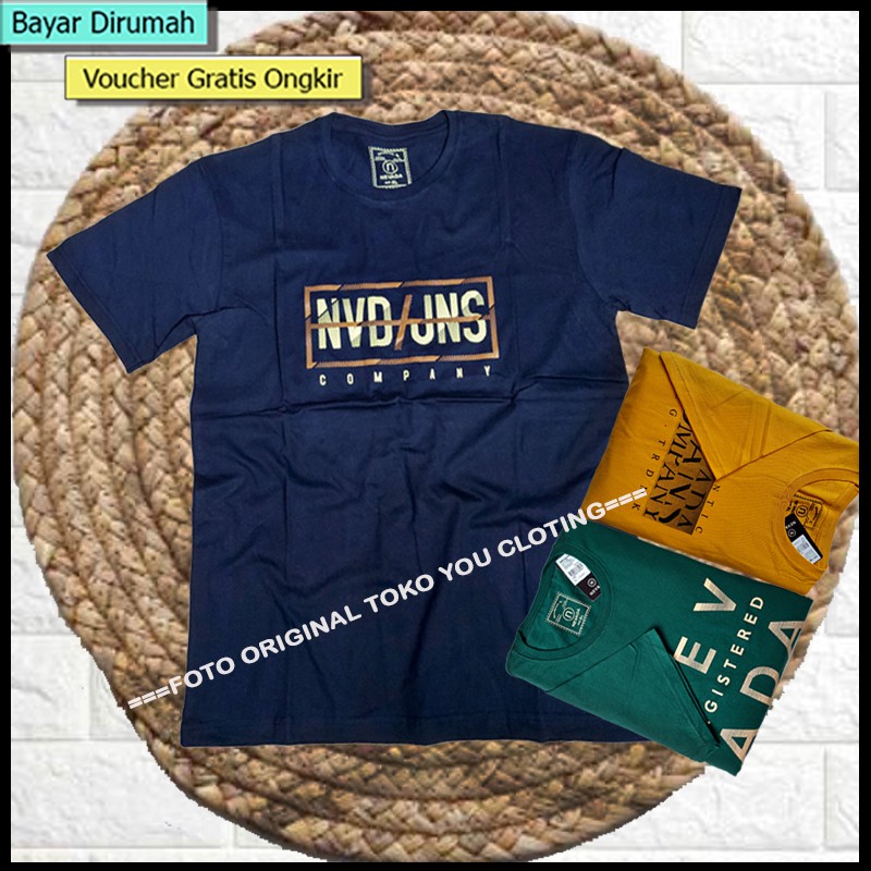 [ 3=100Rb] Kaos nevada Kaos pria Kaos distro Kaos oblong Kaos murah Kaos basic kaos cowok