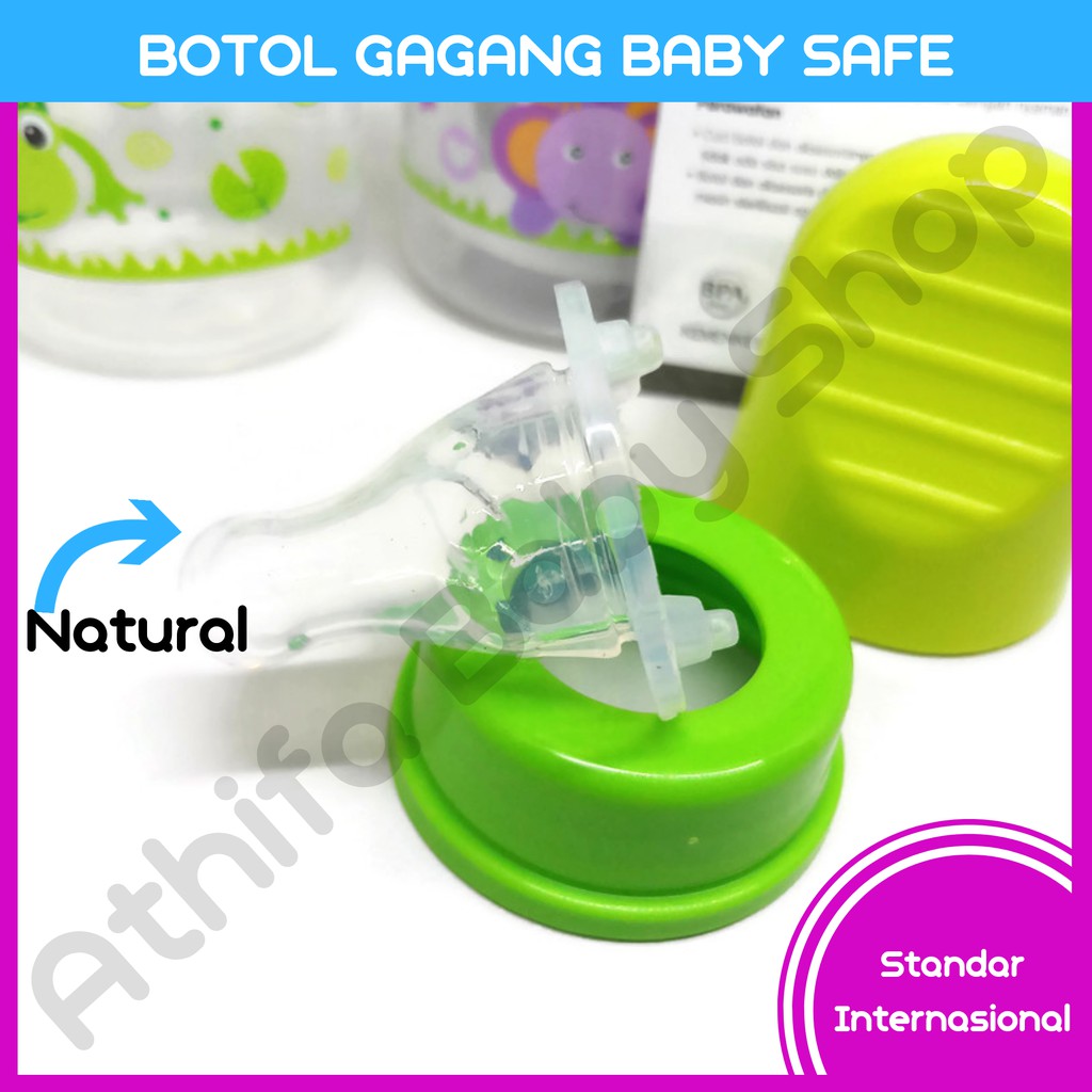 Baby Safe JS005 Feeding Bottle 250ml Botol Susu Bayi Baby Safe Gagang Pegangan Dot Anak Karakter