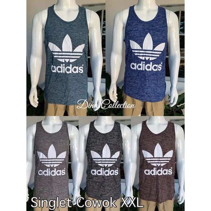 Baju singlet serat gambar Sport Adidas bali kaos oblong