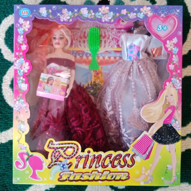 MAINAN ANAK PEREMPUAN BONEKA ENGSEL TEKUK PIVOTAL PRINCES FASHION DAN 2 GAUN GANTI