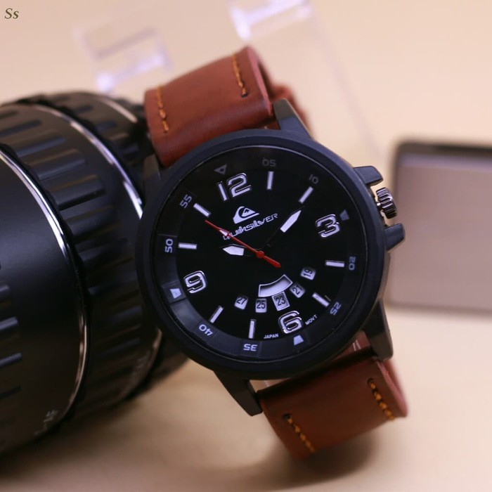 JAM TANGAN PRIA QUICKSILVER TANGGAL HARI KULIT