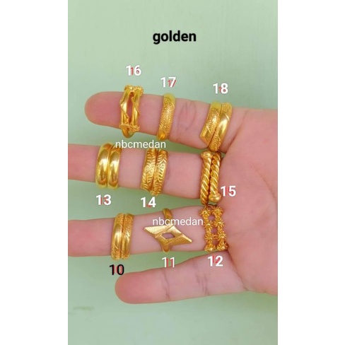 Cincin replika emas kualitas golden free size dan Penang(variasi no 17