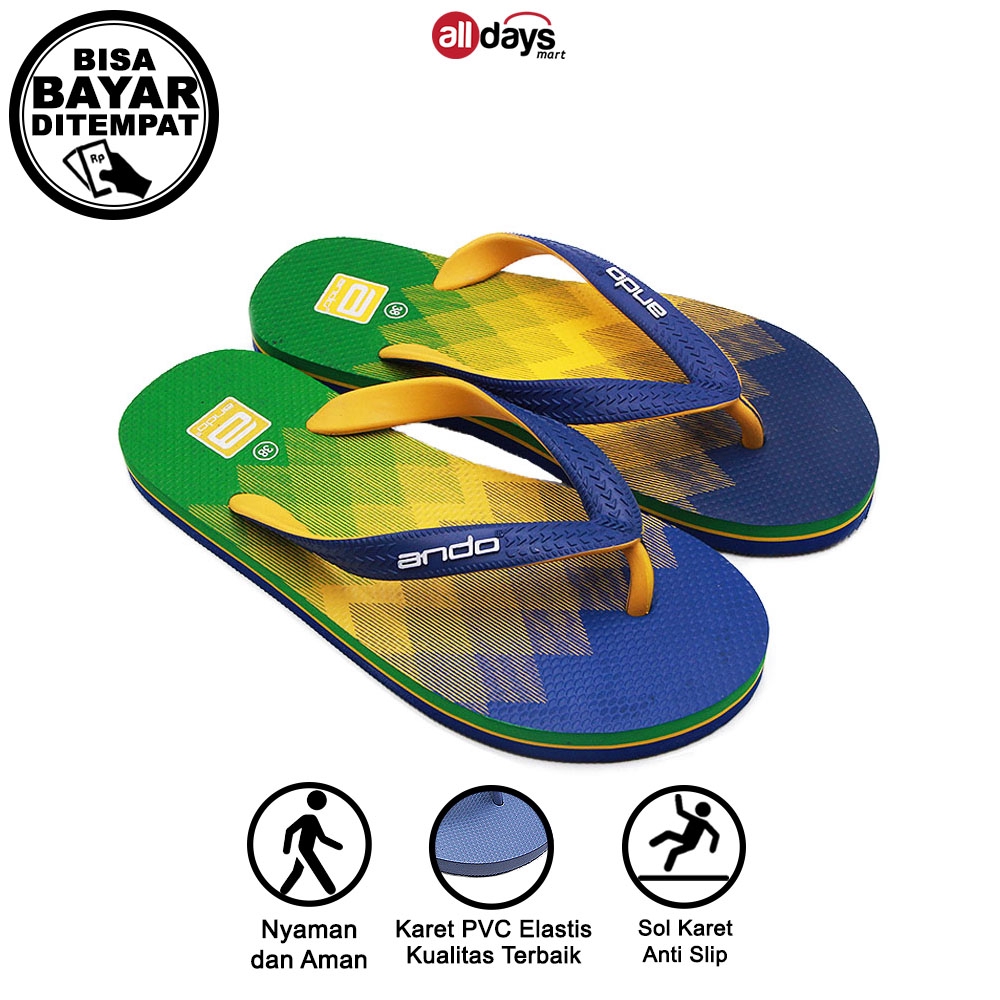  Ando  Sandal  Jepit Pria Havana 02 Size 38 42 Shopee Indonesia