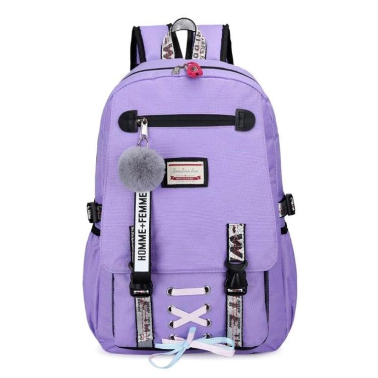 Ransel Anak Pita Tengah No Pompom backpack koreanstyle BISA COD