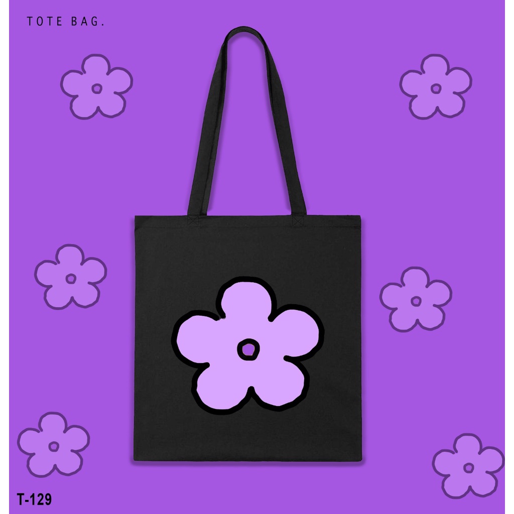 TOTE BAG WANITA / BUNGA SAKURA / TAS LES / TAS SANTAI / TAS KULIAH / GAMBAR TAHAN LAMA