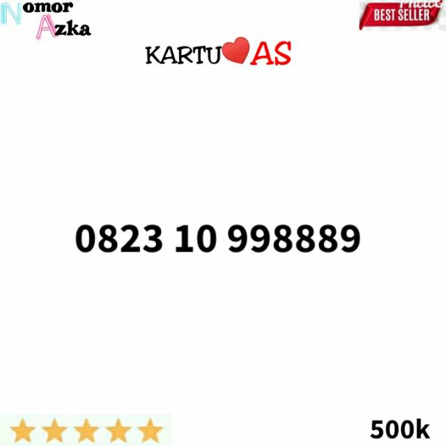 Nomor cantik as 0823 10 998889 seri aaa 888 wi8