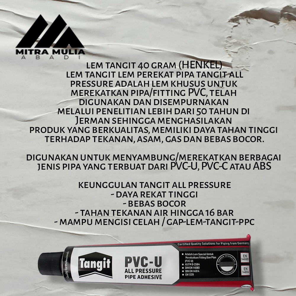 Lem PVC Tube Tangit / Lem Paralon Pipa tangit tube odol