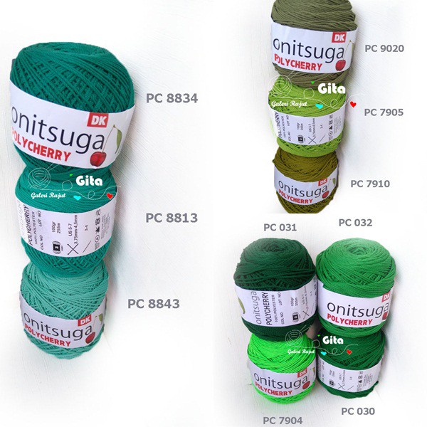 Benang Rajut Polyester Polycherry/Onitsuga Polycherry