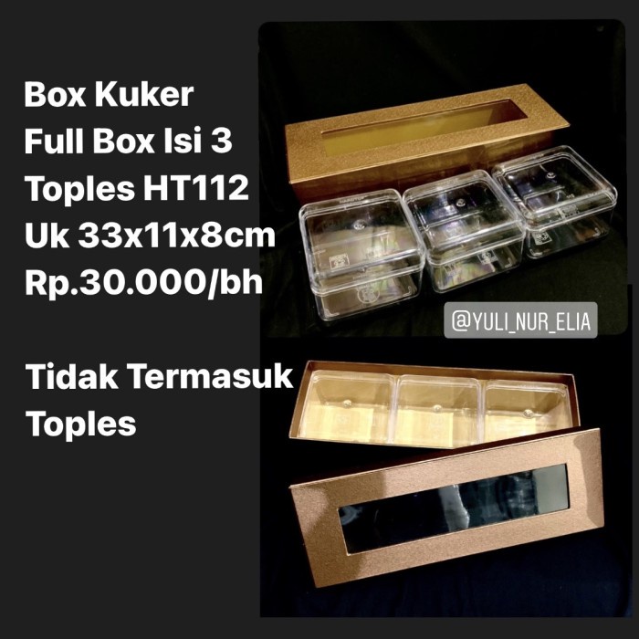

NEW Box Kuker Full Box Isi 3 Toples HT112 Uk 33x11x8cm - COKLAT BRONZE