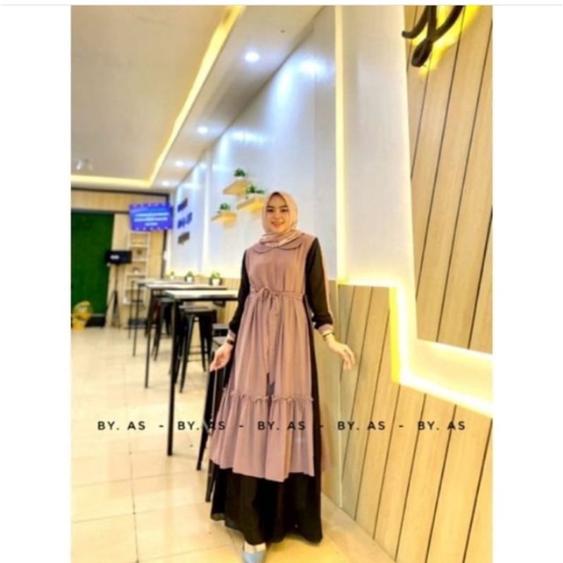 Melayu Maxy - Gamis Wanita - Dress Wanita - Cerutu Baby doll 2 layer - Baju Gamis Fashion (TERLARIS)