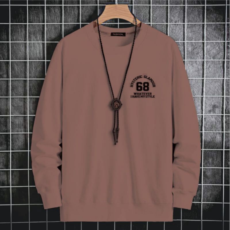 sweater crewneck pria HYSTERIC 68/ basic sweater pria wanita bahan fleece tebal