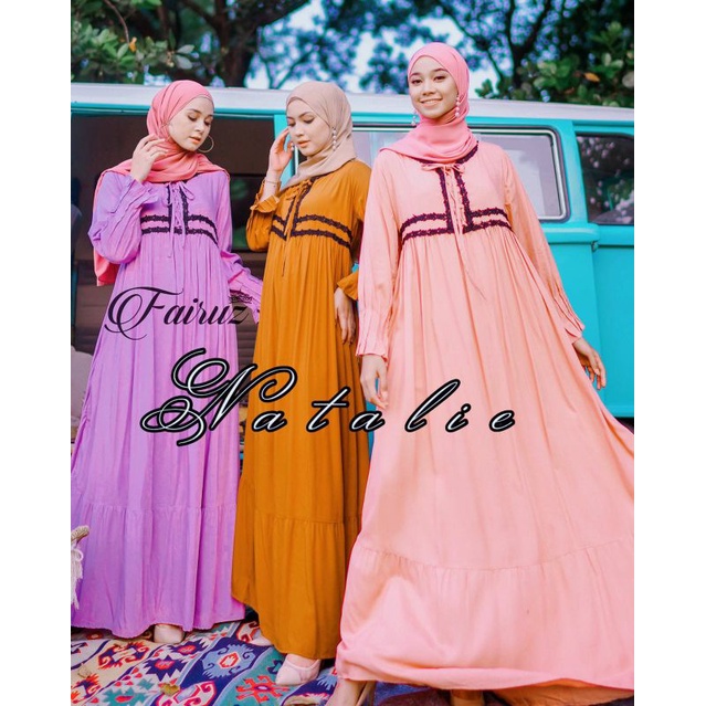 Daster arab FAIRUZ NATALIE Maxi Dress Rayon Super Kekinian