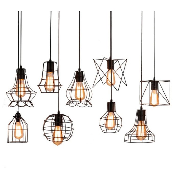 KAP lampu gantung Besi Pendant Cage Hias Cafe Interior KAP lampu gantung Besi Pendant Cage Hias Cafe Interior