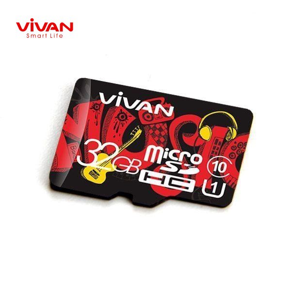 Micro SD VIVAN V32U10 32GB Memory Card Class 10 TF Card Black + Red -original Garansi Resmi 5 Tahun