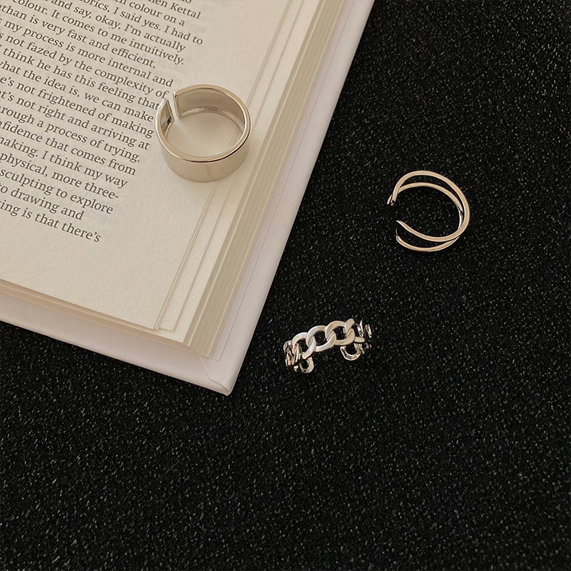 Set Cincin Model Terbuka Gaya Simple