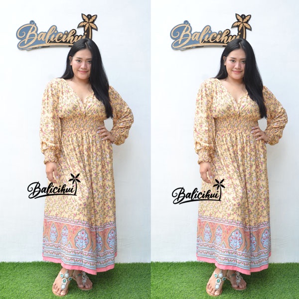 Balicihui Long Dress Jasmine Premium Long Dress Jumbo Big Size Plus Size Premium Dress with Premium Rayon Foil