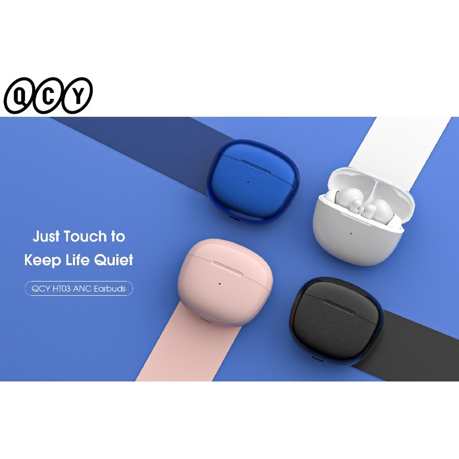 QCY HT03 - TWS Bluetooth 5.1 Earphones with Charging Box - ANC Support - Earphone Terbaru dari QCY