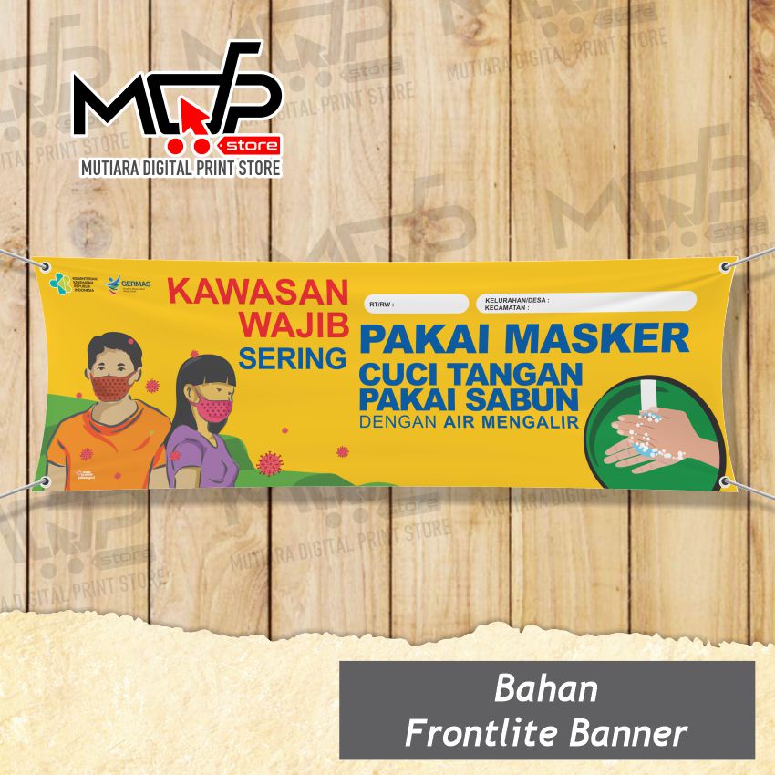 Spanduk COVID-19 2 x 0,5 M BANNER CORONA PROTOKOL KESEHATAN MDPRINTSTORE