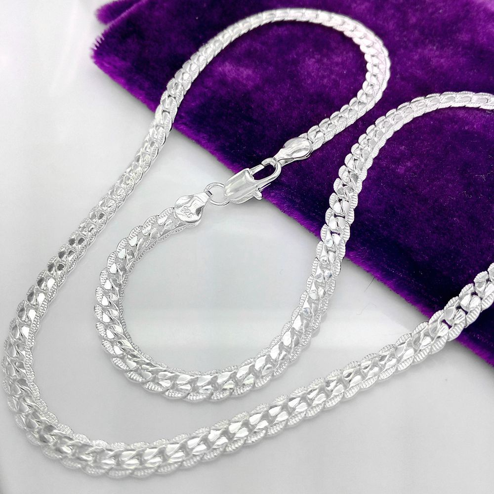 Kalung Bahan Stainless Steel Warna Silver Ukuran 5MM