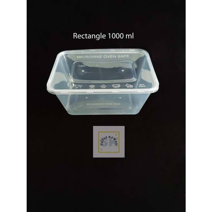

Thinwall/Food container PERSEGI PANJANG 1000 ml isi 25 bahan tebal - BARU