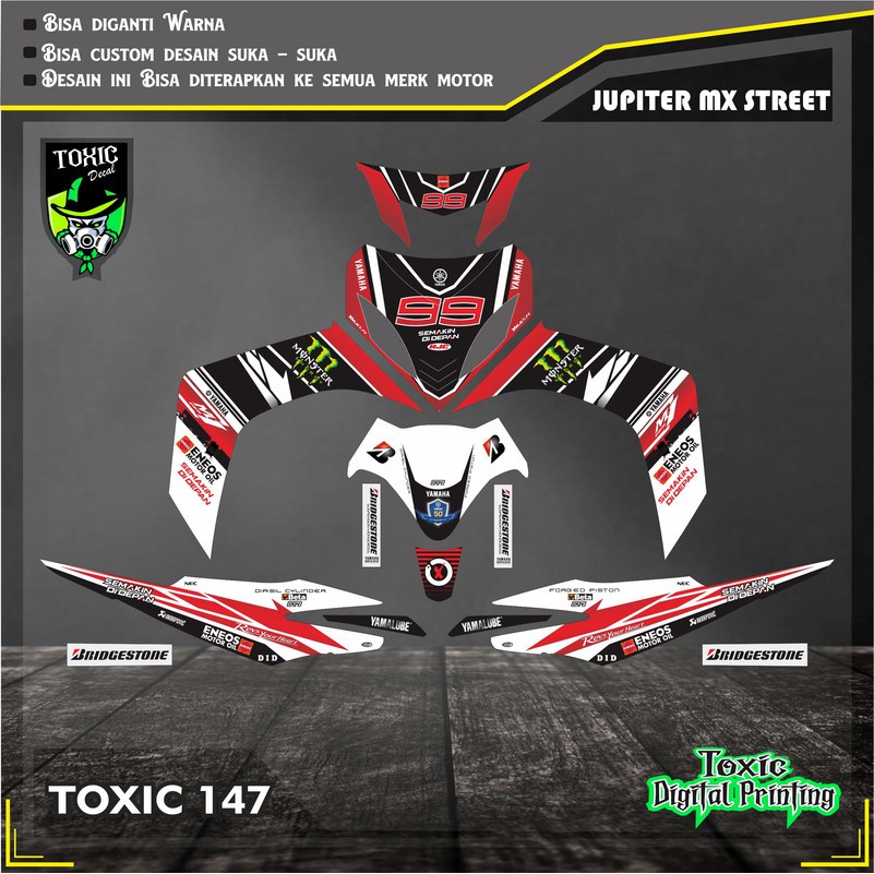 Sticker Decal YAMAHA MIO SPORTY MONSTER MERAH PUTIH