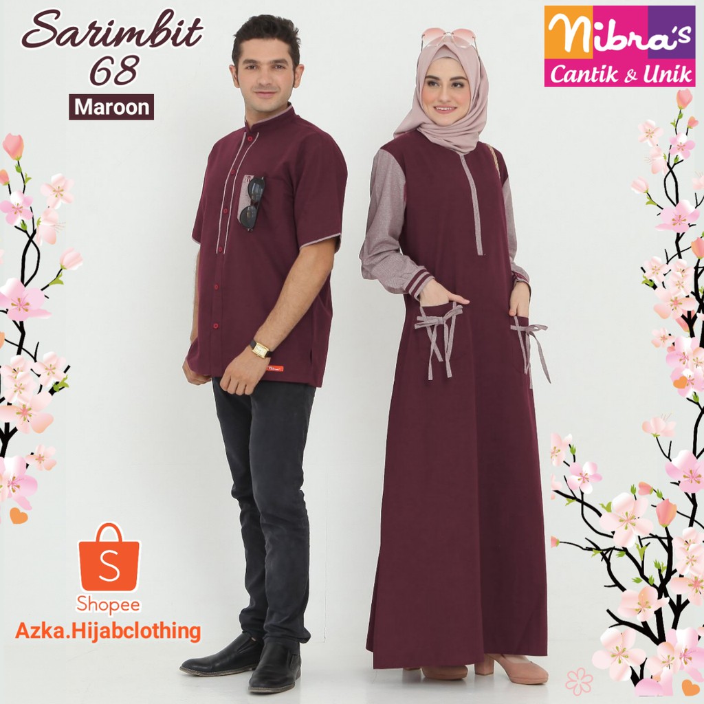 SARIMBIT NIBRAS 68 / SERAGAM LEBARAN / SERAGAM KELUARGA / BAJU MUSLIM COUPLE SUAMI ISTRI/BAJU COUPLE