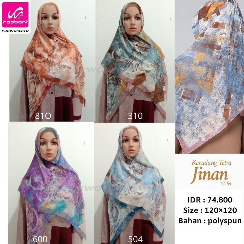 Kerudung Segiempat Rabbani Tetra Jinan - Tetra motif Jinan