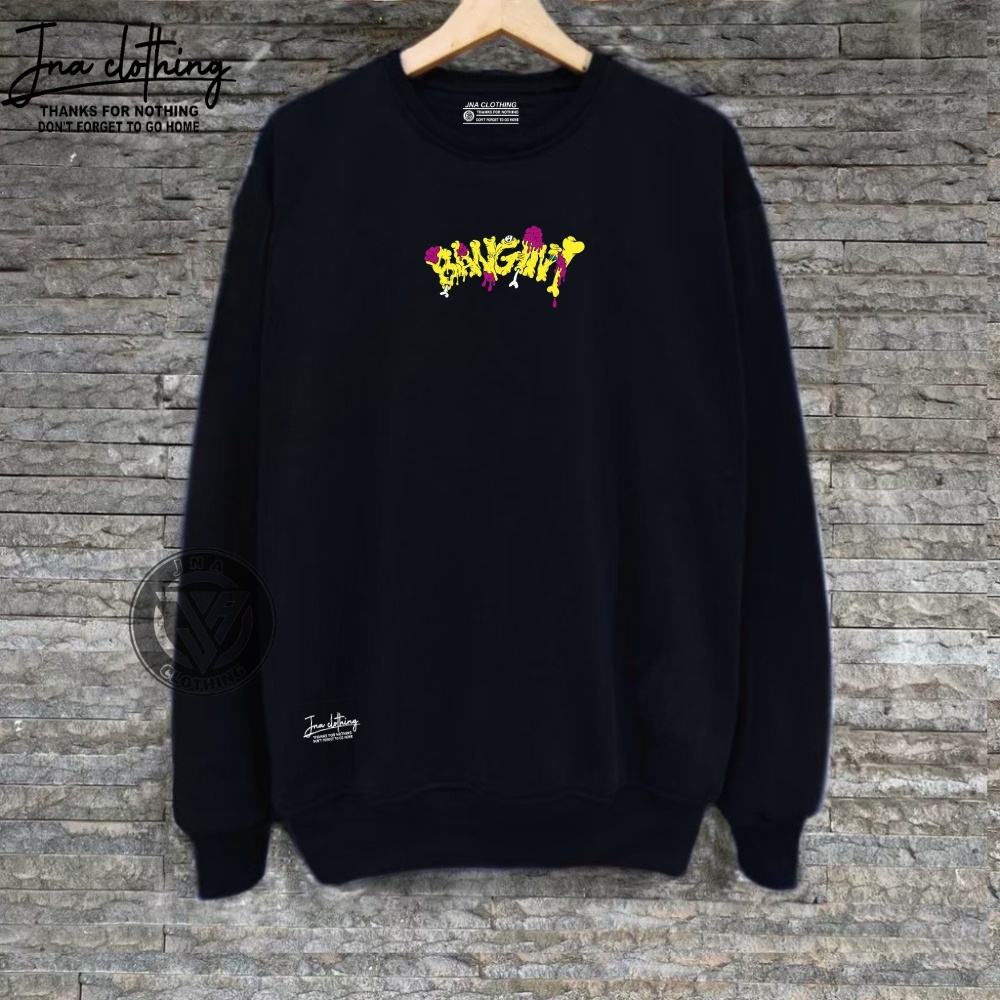 Switer Pria Seweter Basic Crewneck Cowo Warna Hitam Suiter CN Terbaru Sablon Krunek Oblong Lengan Panjang Murah Distro Sweater JNA