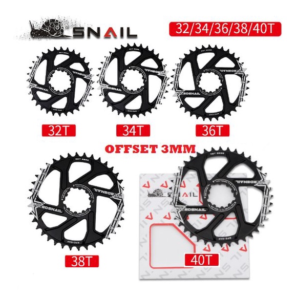 Chainring GXP SNAIL 32T 34T 36T 38T 40T Chain ring 32 T 34 T 36 T 38 T 40 T OFFSET 3MM Crank GXP X9 