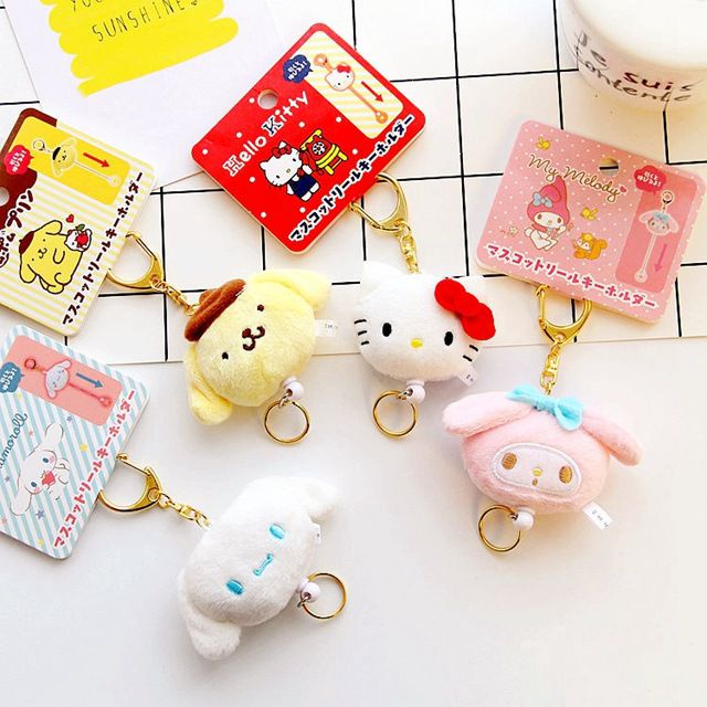 GANTUNGAN KUNCI BONEKA MELODY CINNAMOROLL HELLO KITTY POMPOMPURIN KEYCHAIN