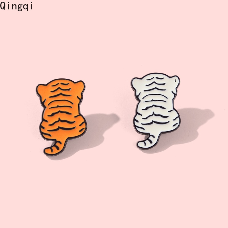 Bros Pin Enamel Desain Kartun Harimau Putih Untuk Hadiah