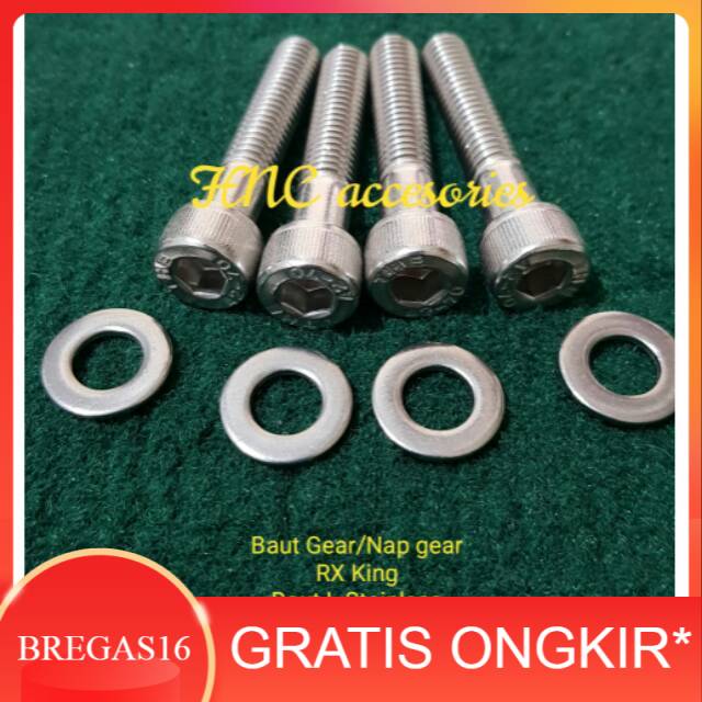 Baut L Stainless Set gear atau Nap Gear RX KING
