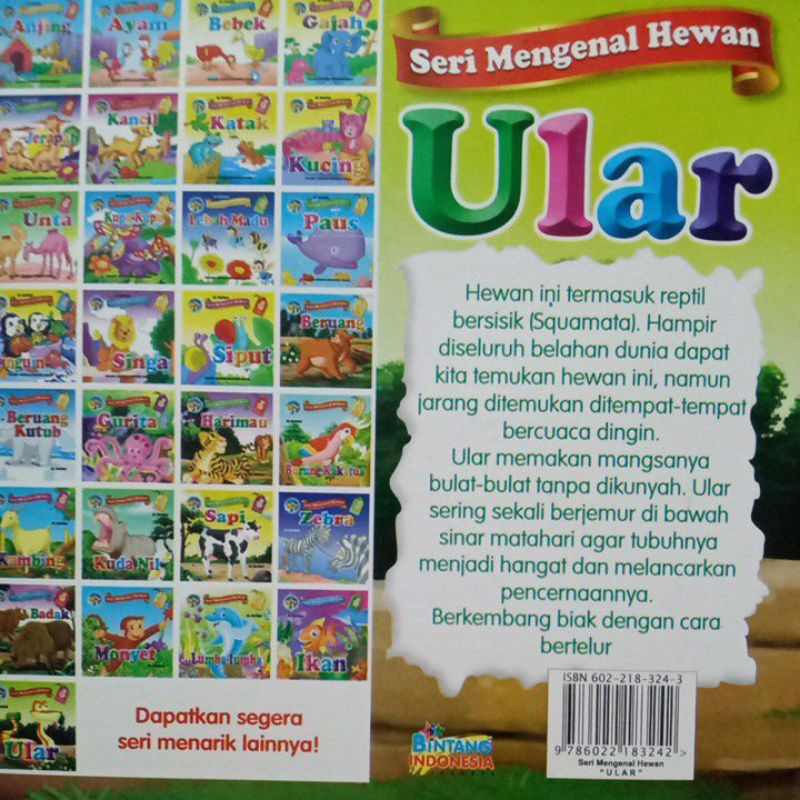 Buku Dongeng Cerita Anak Seri Mengenal Hewan Ular / Bilingual