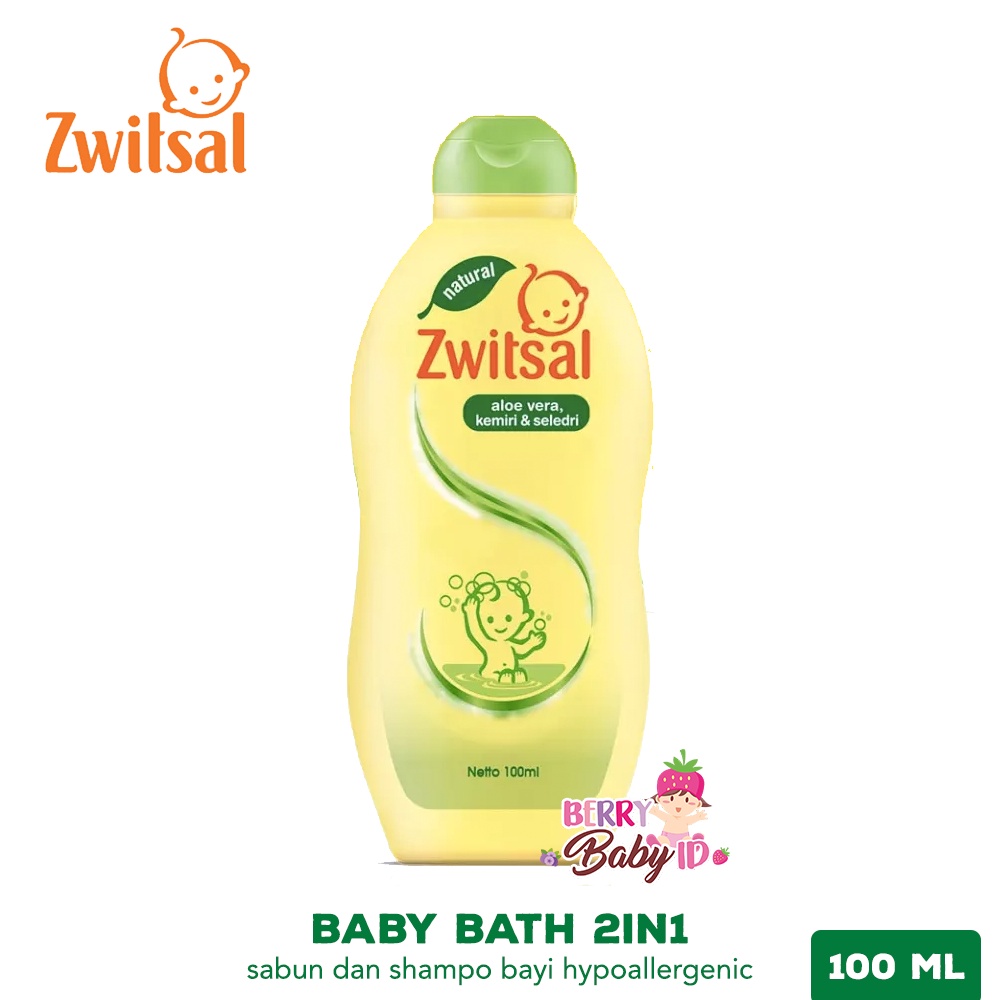 Zwitsal Natural Baby Bath 2in1 Hair &amp; Body Sabun Shampo Bayi 100 ml Berry Mart