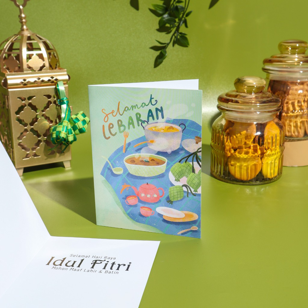 

KARTU UCAPAN LEBARAN LIPAT 2 DAN BONUS AMPLOP PUTIH GREETING CARD IDUL FITRI PREMIUM - 007