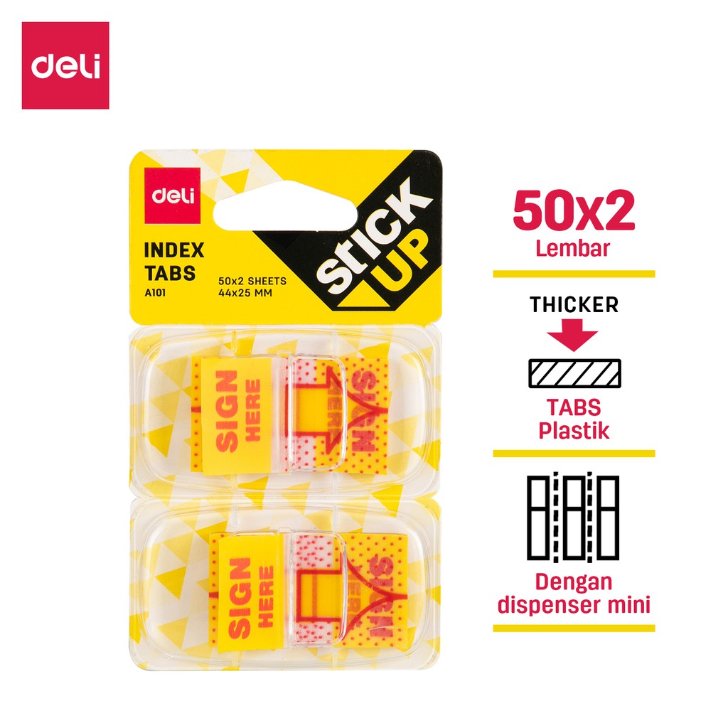 

Deli Memo Indeks Tabs Sign Here untuk menempatkan tanda tangan dengan jelas 44×25mm EA10101