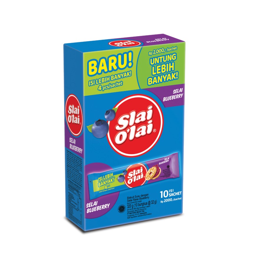 Biskuit Roma Slai O'lai Blueberry  / Slai Olai Blueberry - isi 10 sachet - (HARGA PER BOX)