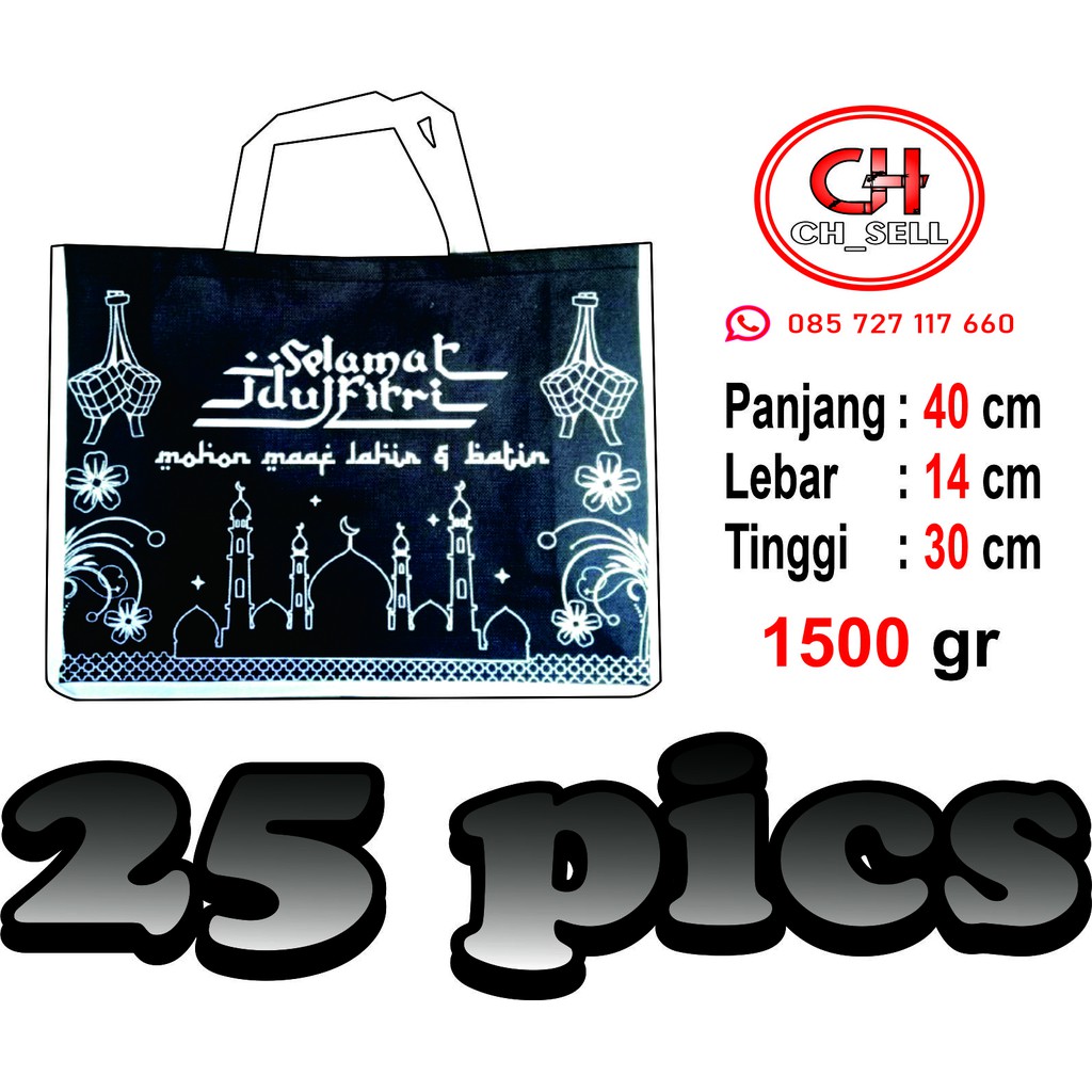 

Tas Lebaran Idul Fitri Goodie Bag HITAM Tidur Parsel Ramadhan 25 Pcs