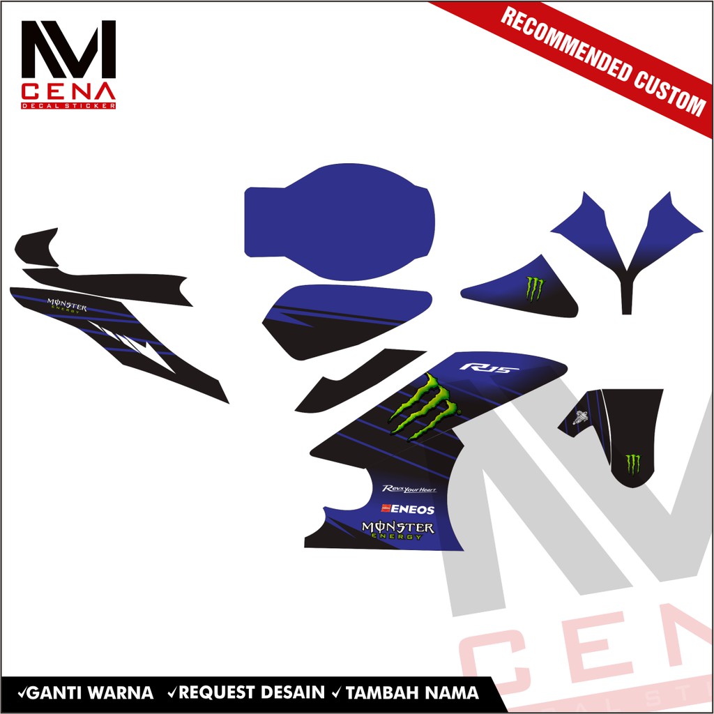 Sticker Striping Decal Yamaha R15 V2, Sticker Decal R15 V2, Sticker R15 , striping R15 V2 livery mon