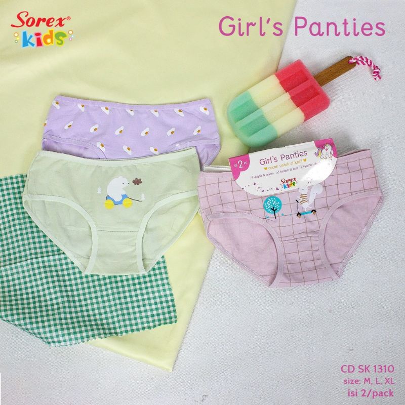 Sorex Kids SK 1310 Celana dalam Anak Perempuan M,L,XL(1pak isi 2 biji)