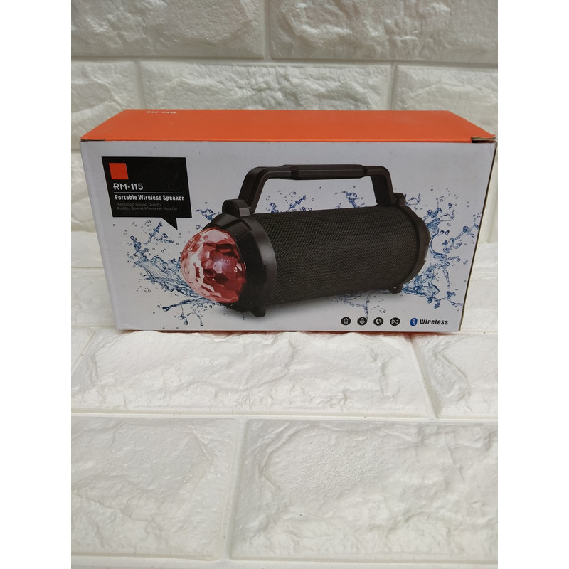 PORTABLE SPEAKER BLUETOOTH BT WIRELESS RM-115 RM115 Lampu Disco