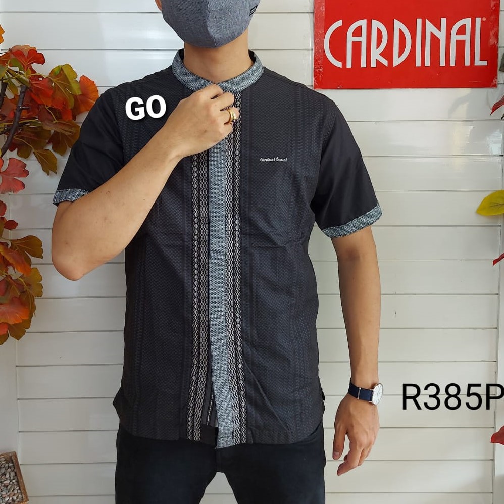 gof M-L CARDINAL KEMEJA KOKO Taqwa Pakaian Pria Original Baju Muslim Salur Lengan Pendek TCQ