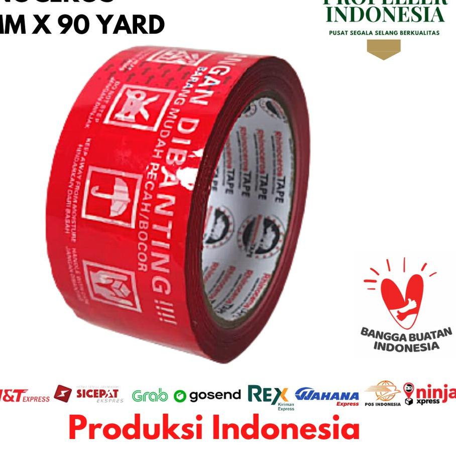 

Termurah dan terbaik >> Lakban Fragile Merah RHINOCEROS Tape Selotip Isolasi 48MMx90YARD 2inci