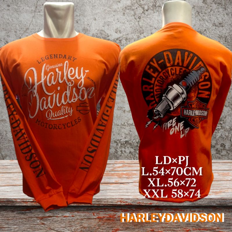Kaos HarleyDavidson Lengan Panjang orange