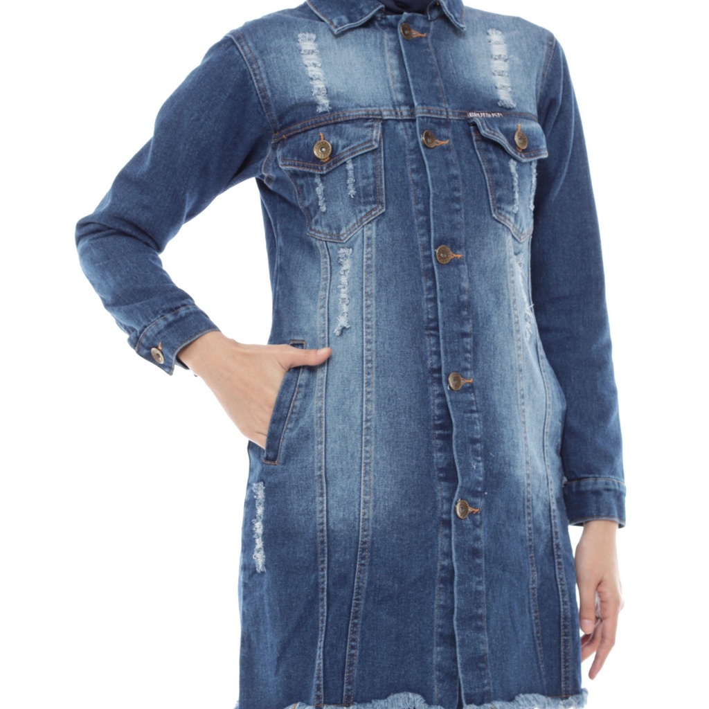 OUTER WANITA LONG DENIM PREMIUM BIG SIZE ORIGINAL DISTRO
