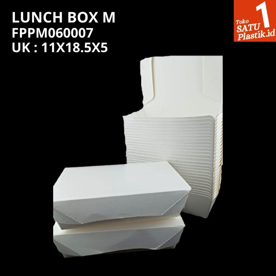 LUNCH BOX UK.M ll PAPER BOX MAKANAN KOTAK MAKAN KARTON