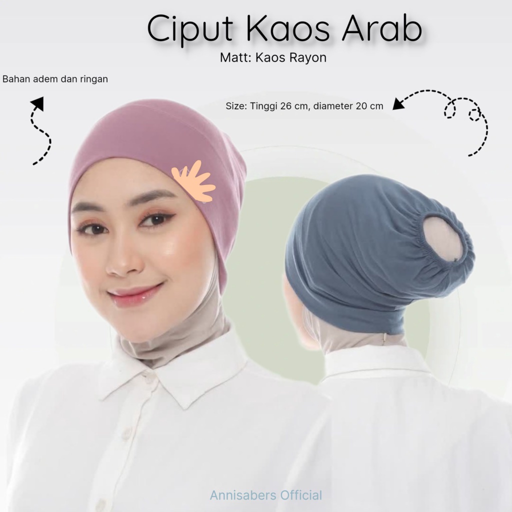 Daleman Kerudung / Dalaman Jilbab / Ciput Hijab / Ciput Kaos / Ciput Turki / Ciput Kaos Rayon /Inner Kaos Rayon / Bandana Arab Kaos